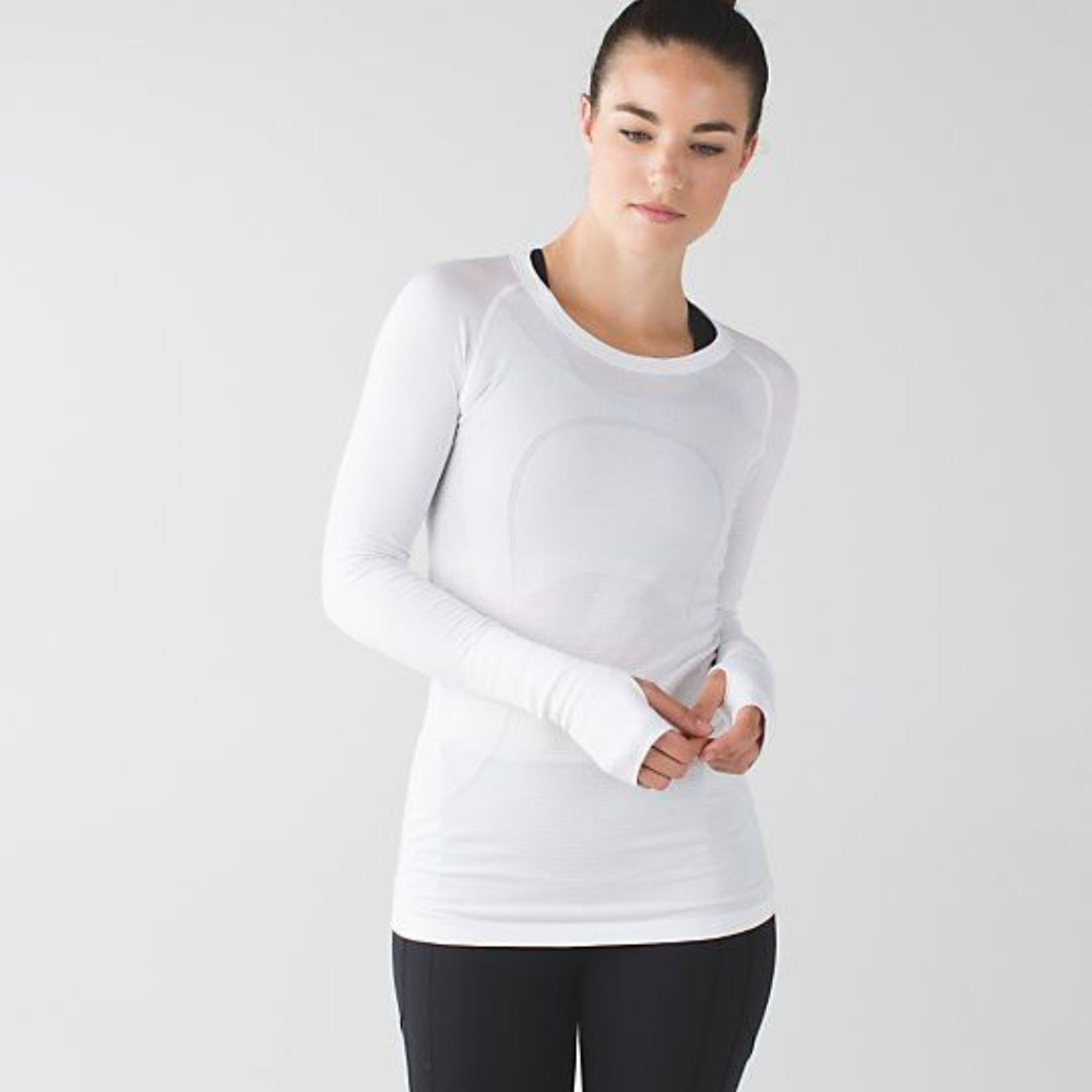 Lululemon Swiftly Long Sleeve Solid White Size 4